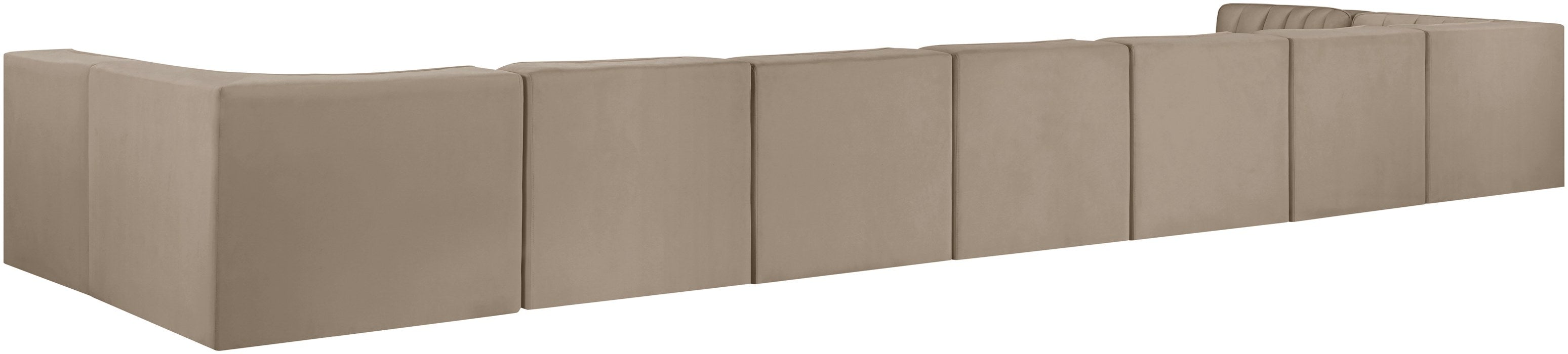 Meridian Furniture - Rummi Beige Velvet Performance Fabric Upholstered 9pc. Sectional - 660Beige-Sec9A - GreatFurnitureDeal