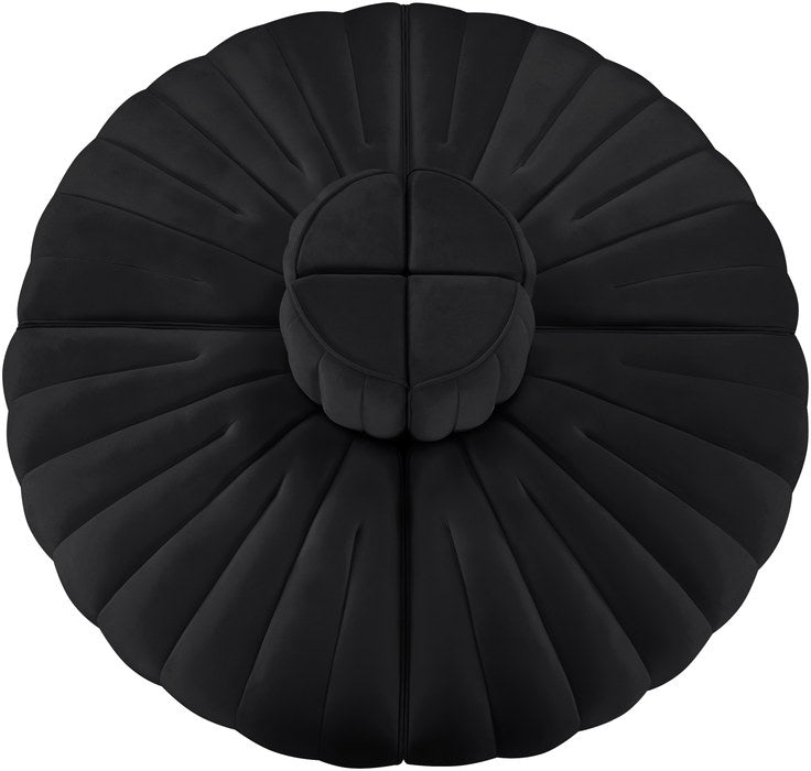Meridian Furniture - Rummi Black Velvet Performance Fabric Upholstered 4pc. Sofa - 660Black-4RC - GreatFurnitureDeal