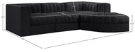 Meridian Furniture - Rummi Black Velvet Performance Fabric Upholstered 4pc. Sectional - 660Black-Sec4C - GreatFurnitureDeal
