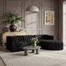 Meridian Furniture - Rummi Black Velvet Performance Fabric Upholstered 4pc. Sectional - 660Black-Sec4C - GreatFurnitureDeal