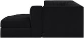 Meridian Furniture - Rummi Black Velvet Performance Fabric Upholstered 4pc. Sectional - 660Black-Sec4C - GreatFurnitureDeal