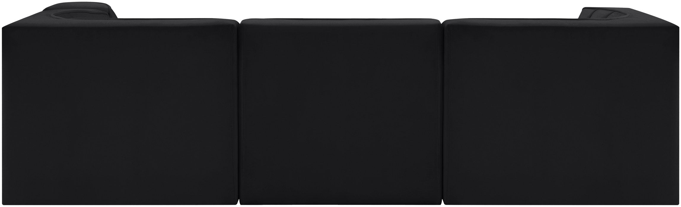 Meridian Furniture - Rummi Black Velvet Performance Fabric Upholstered 4pc. Sectional - 660Black-Sec4C - GreatFurnitureDeal