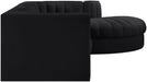 Meridian Furniture - Rummi Black Velvet Performance Fabric Upholstered 4pc. Sectional - 660Black-Sec4C - GreatFurnitureDeal