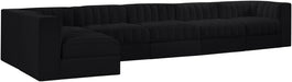 Meridian Furniture - Rummi Black Velvet Performance Fabric Upholstered 6pc. Sectional - 660Black-Sec6E - GreatFurnitureDeal