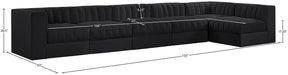 Meridian Furniture - Rummi Black Velvet Performance Fabric Upholstered 6pc. Sectional - 660Black-Sec6E - GreatFurnitureDeal
