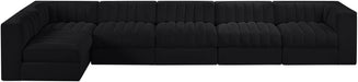 Meridian Furniture - Rummi Black Velvet Performance Fabric Upholstered 6pc. Sectional - 660Black-Sec6E - GreatFurnitureDeal