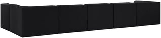 Meridian Furniture - Rummi Black Velvet Performance Fabric Upholstered 6pc. Sectional - 660Black-Sec6E - GreatFurnitureDeal