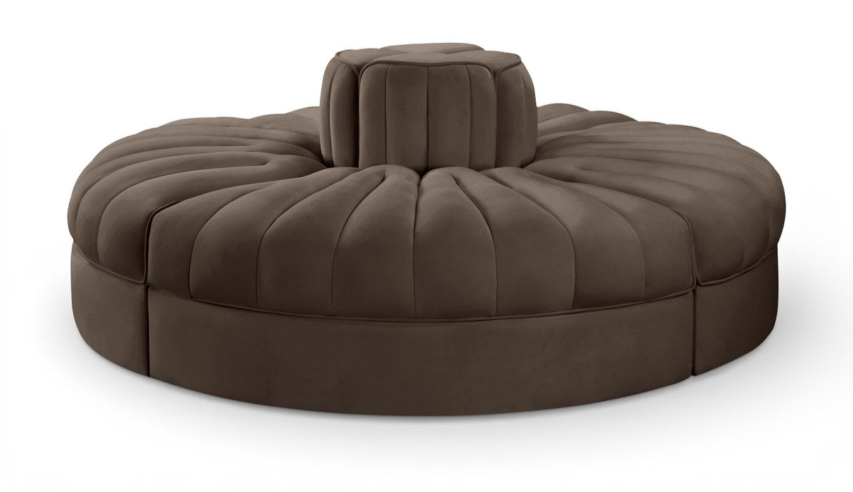 Meridian Furniture - Rummi Brown Velvet Performance Fabric Upholstered 4pc. Sofa - 660Brown-4RC - GreatFurnitureDeal