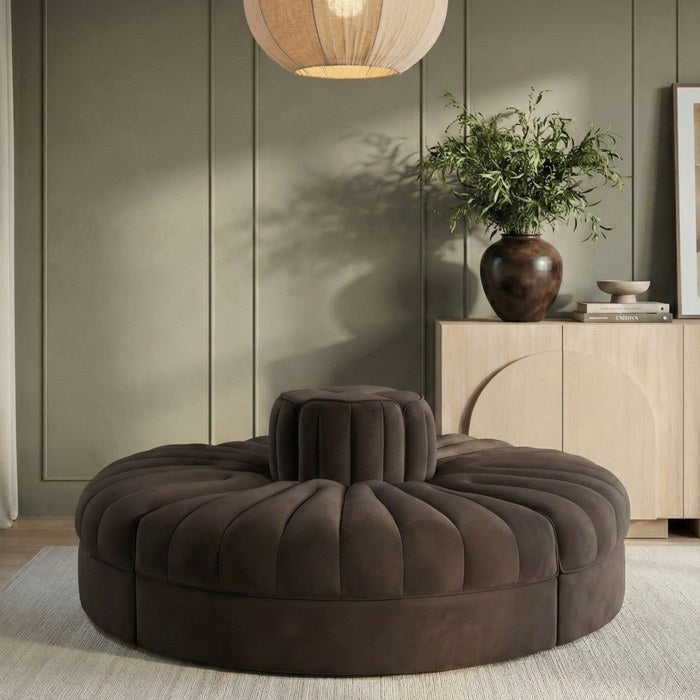 Meridian Furniture - Rummi Brown Velvet Performance Fabric Upholstered 4pc. Sofa - 660Brown-4RC - GreatFurnitureDeal