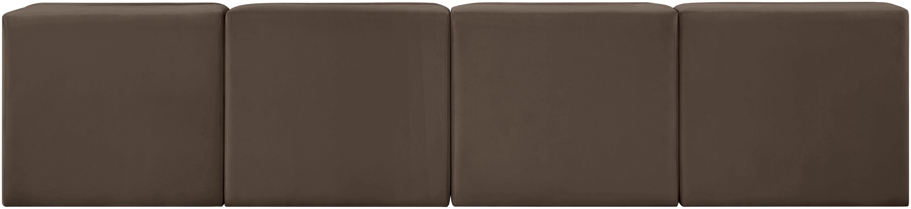 Meridian Furniture - Rummi Brown Velvet Performance Fabric Upholstered 4pc. Sofa - 660Brown-S116 - GreatFurnitureDeal