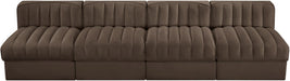 Meridian Furniture - Rummi Brown Velvet Performance Fabric Upholstered 4pc. Sofa - 660Brown-S116 - GreatFurnitureDeal