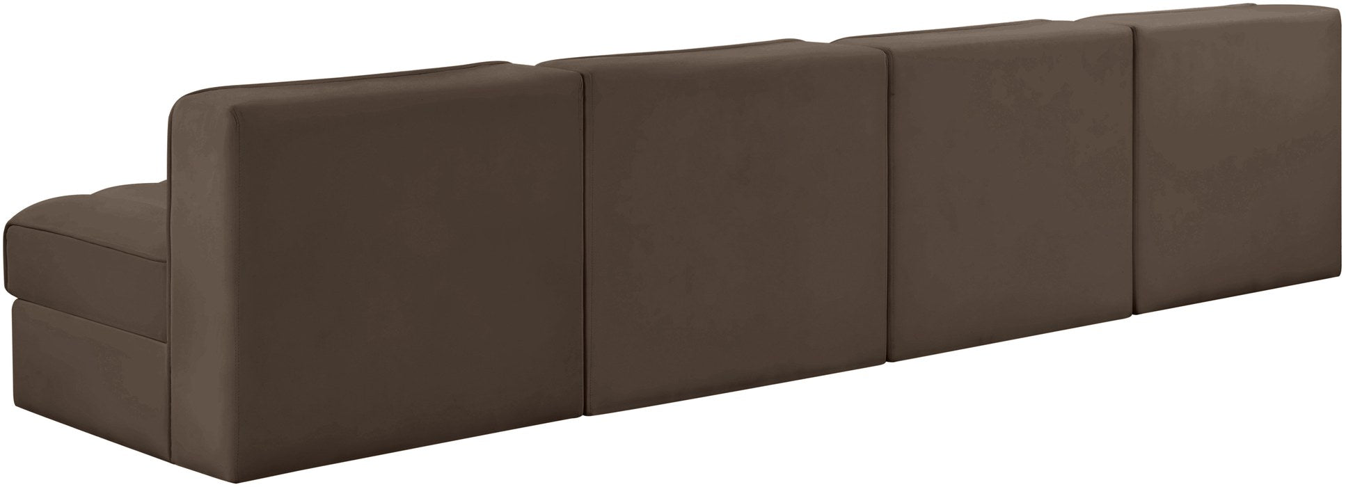 Meridian Furniture - Rummi Brown Velvet Performance Fabric Upholstered 4pc. Sofa - 660Brown-S116 - GreatFurnitureDeal