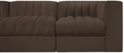 Meridian Furniture - Rummi Brown Velvet Performance Fabric Upholstered 5pc. Sofa - 660Brown-S155 - GreatFurnitureDeal
