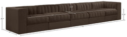 Meridian Furniture - Rummi Brown Velvet Performance Fabric Upholstered 5pc. Sofa - 660Brown-S155 - GreatFurnitureDeal