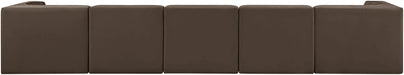 Meridian Furniture - Rummi Brown Velvet Performance Fabric Upholstered 5pc. Sofa - 660Brown-S155 - GreatFurnitureDeal