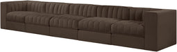 Meridian Furniture - Rummi Brown Velvet Performance Fabric Upholstered 5pc. Sofa - 660Brown-S155 - GreatFurnitureDeal