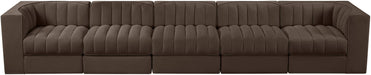Meridian Furniture - Rummi Brown Velvet Performance Fabric Upholstered 5pc. Sofa - 660Brown-S155 - GreatFurnitureDeal