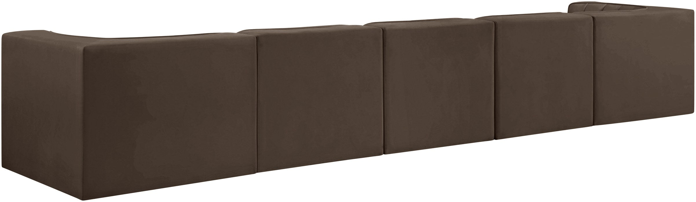 Meridian Furniture - Rummi Brown Velvet Performance Fabric Upholstered 5pc. Sofa - 660Brown-S155 - GreatFurnitureDeal