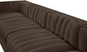 Meridian Furniture - Rummi Brown Velvet Performance Fabric Upholstered 5pc. Sofa - 660Brown-S155 - GreatFurnitureDeal