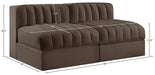 Meridian Furniture - Rummi Brown Velvet Performance Fabric Upholstered 2pc. Loveseat - 660Brown-S58 - GreatFurnitureDeal