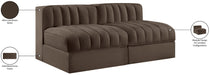 Meridian Furniture - Rummi Brown Velvet Performance Fabric Upholstered 2pc. Loveseat - 660Brown-S58 - GreatFurnitureDeal