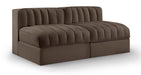 Meridian Furniture - Rummi Brown Velvet Performance Fabric Upholstered 2pc. Loveseat - 660Brown-S58 - GreatFurnitureDeal