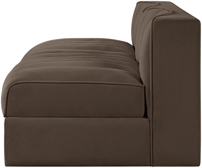 Meridian Furniture - Rummi Brown Velvet Performance Fabric Upholstered 2pc. Loveseat - 660Brown-S58 - GreatFurnitureDeal