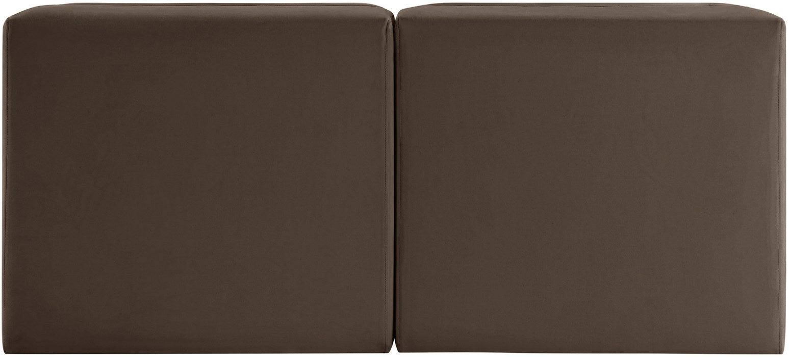 Meridian Furniture - Rummi Brown Velvet Performance Fabric Upholstered 2pc. Loveseat - 660Brown-S58 - GreatFurnitureDeal