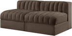 Meridian Furniture - Rummi Brown Velvet Performance Fabric Upholstered 2pc. Loveseat - 660Brown-S58 - GreatFurnitureDeal