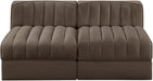 Meridian Furniture - Rummi Brown Velvet Performance Fabric Upholstered 2pc. Loveseat - 660Brown-S58 - GreatFurnitureDeal