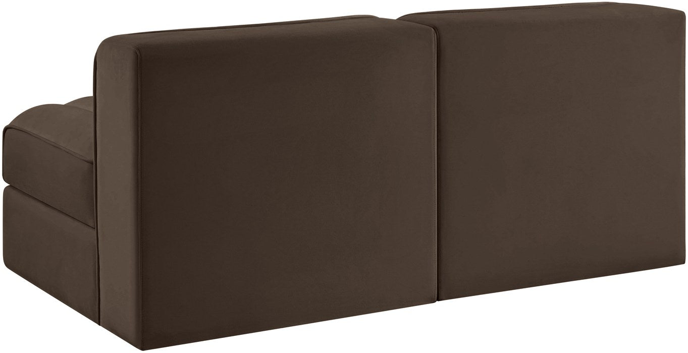 Meridian Furniture - Rummi Brown Velvet Performance Fabric Upholstered 2pc. Loveseat - 660Brown-S58 - GreatFurnitureDeal
