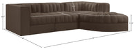Meridian Furniture - Rummi Brown Velvet Performance Fabric Upholstered 4pc. Sectional - 660Brown-Sec4C - GreatFurnitureDeal