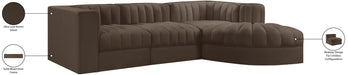 Meridian Furniture - Rummi Brown Velvet Performance Fabric Upholstered 4pc. Sectional - 660Brown-Sec4C - GreatFurnitureDeal