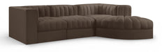 Meridian Furniture - Rummi Brown Velvet Performance Fabric Upholstered 4pc. Sectional - 660Brown-Sec4C - GreatFurnitureDeal
