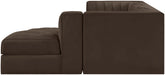 Meridian Furniture - Rummi Brown Velvet Performance Fabric Upholstered 4pc. Sectional - 660Brown-Sec4C - GreatFurnitureDeal