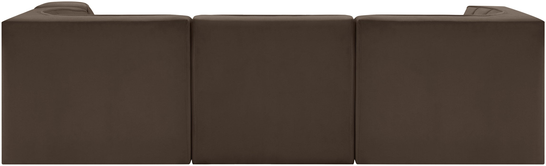 Meridian Furniture - Rummi Brown Velvet Performance Fabric Upholstered 4pc. Sectional - 660Brown-Sec4C - GreatFurnitureDeal