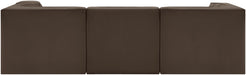 Meridian Furniture - Rummi Brown Velvet Performance Fabric Upholstered 4pc. Sectional - 660Brown-Sec4C - GreatFurnitureDeal
