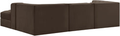 Meridian Furniture - Rummi Brown Velvet Performance Fabric Upholstered 4pc. Sectional - 660Brown-Sec4C - GreatFurnitureDeal