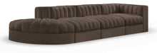 Meridian Furniture - Rummi Brown Velvet Performance Fabric Upholstered 4pc. Sectional - 660Brown-Sec4D - GreatFurnitureDeal