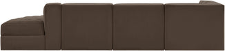 Meridian Furniture - Rummi Brown Velvet Performance Fabric Upholstered 4pc. Sectional - 660Brown-Sec4D - GreatFurnitureDeal