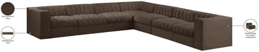Meridian Furniture - Rummi Brown Velvet Performance Fabric Upholstered 7pc. Sectional - 660Brown-Sec7A - GreatFurnitureDeal