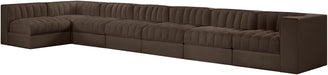 Meridian Furniture - Rummi Brown Velvet Performance Fabric Upholstered 7pc. Sectional - 660Brown-Sec7D - GreatFurnitureDeal