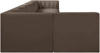 Meridian Furniture - Rummi Brown Velvet Performance Fabric Upholstered 7pc. Sectional - 660Brown-Sec7D - GreatFurnitureDeal