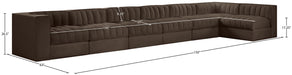 Meridian Furniture - Rummi Brown Velvet Performance Fabric Upholstered 7pc. Sectional - 660Brown-Sec7D - GreatFurnitureDeal