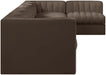 Meridian Furniture - Rummi Brown Velvet Performance Fabric Upholstered 7pc. Sectional - 660Brown-Sec7D - GreatFurnitureDeal