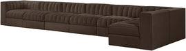 Meridian Furniture - Rummi Brown Velvet Performance Fabric Upholstered 7pc. Sectional - 660Brown-Sec7D - GreatFurnitureDeal