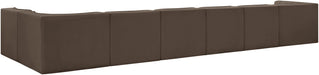 Meridian Furniture - Rummi Brown Velvet Performance Fabric Upholstered 7pc. Sectional - 660Brown-Sec7D - GreatFurnitureDeal