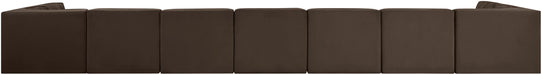 Meridian Furniture - Rummi Brown Velvet Performance Fabric Upholstered 9pc. Sectional - 660Brown-Sec9A - GreatFurnitureDeal