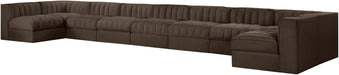 Meridian Furniture - Rummi Brown Velvet Performance Fabric Upholstered 9pc. Sectional - 660Brown-Sec9A - GreatFurnitureDeal