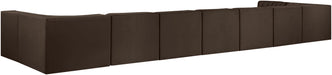 Meridian Furniture - Rummi Brown Velvet Performance Fabric Upholstered 9pc. Sectional - 660Brown-Sec9A - GreatFurnitureDeal